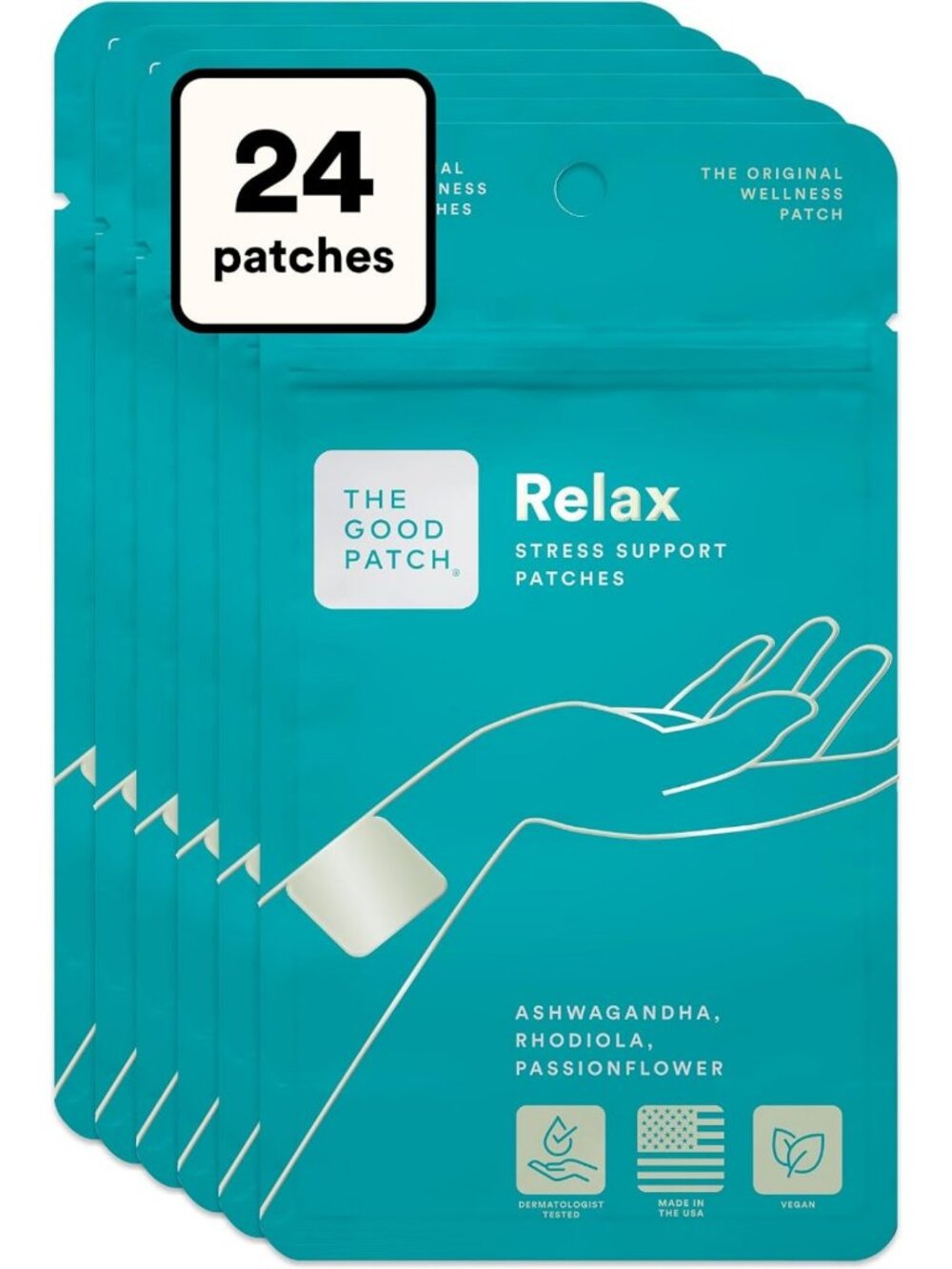 Relaxation Patches for Stress Relief - 24 Count Wellness Patches for Calmness
